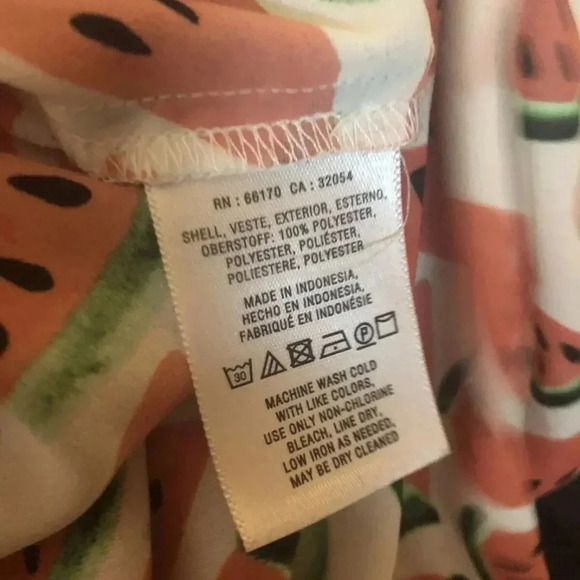 Anthropologie Maeve Picnic Days Watermelon Print Short Sleeve Top Blouse Size 0 - Picture 7 of 8
